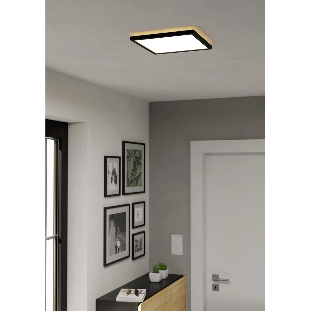 Badkamer plafondlamp Rovito vierkant - zwart - 29x29cm Eglo 9008606329878
