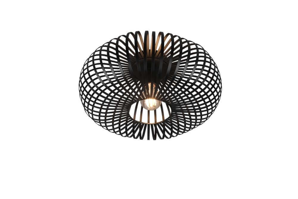 Zwarte plafondlamp Johann Ø 40cm