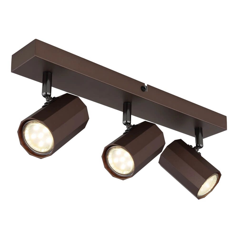 Bronzen plafondlamp James 3-lichts