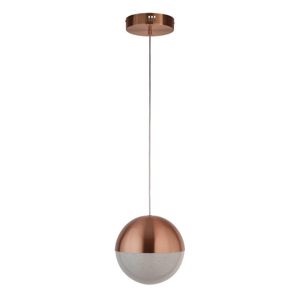 1-lichts hanglamp Marbles roodkoper