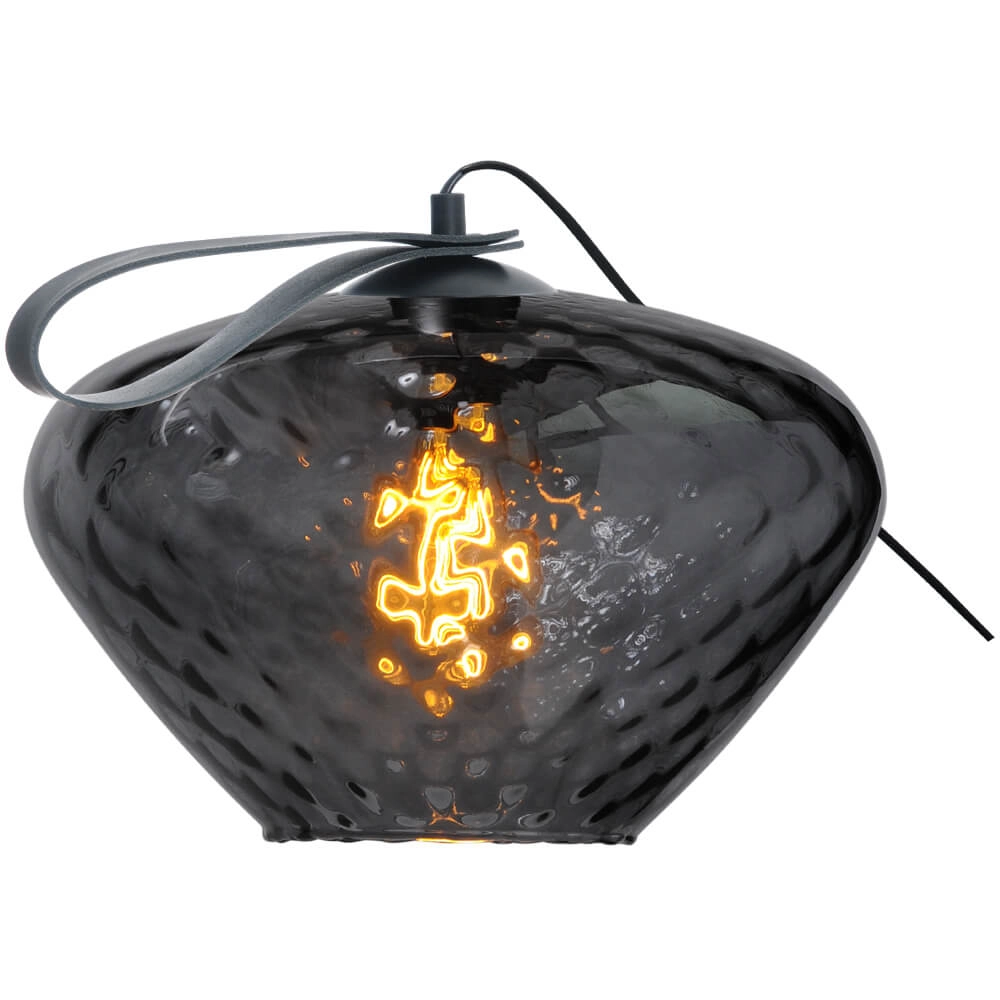 Tafellamp Porto Carry met Blossom smoke glas