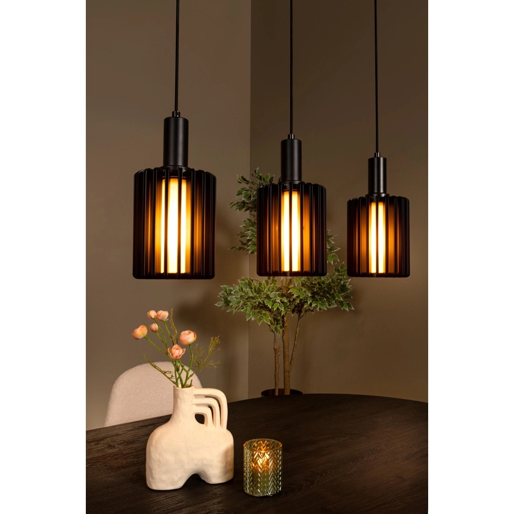 5-lichts hanglamp Lambres recht zwart Lucide 5411212452962