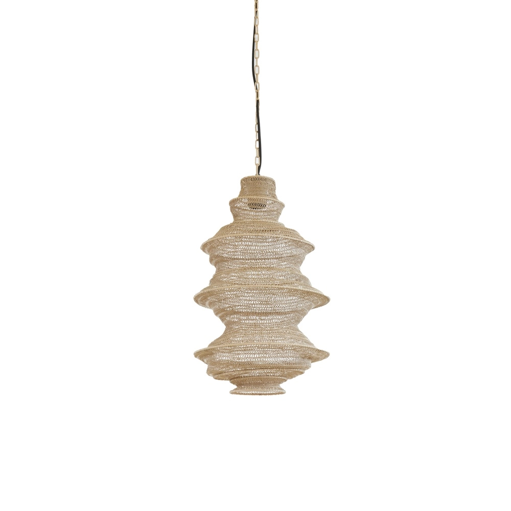 Metalen net hanglamp Nakisha Ø 31cm - zand