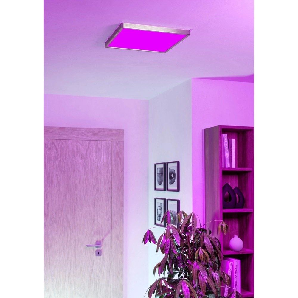 IP44 Zigbee lamp Fueva 6-Z vierkant - rvs - 39x39cm Eglo 9008606354092