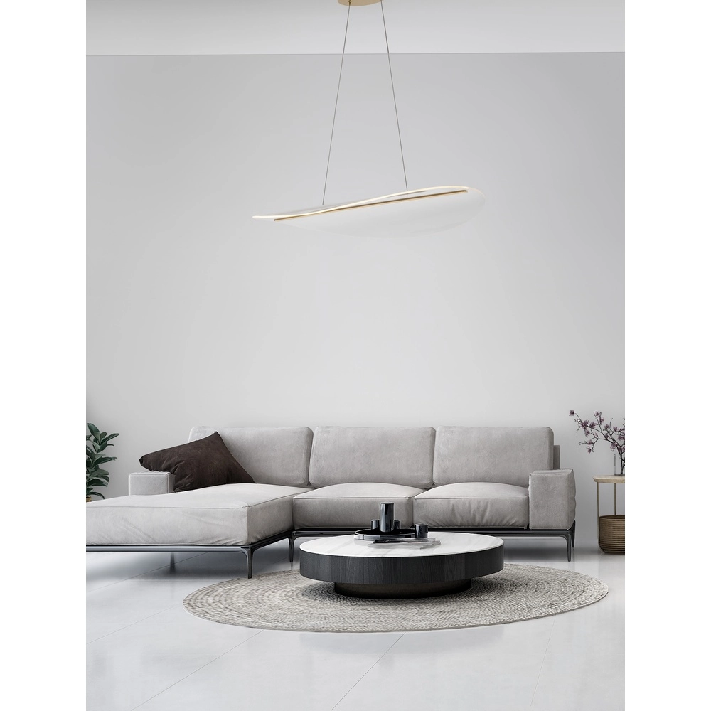 Hanglamp Agos goud met kunststof breed Lyora 5212017439413