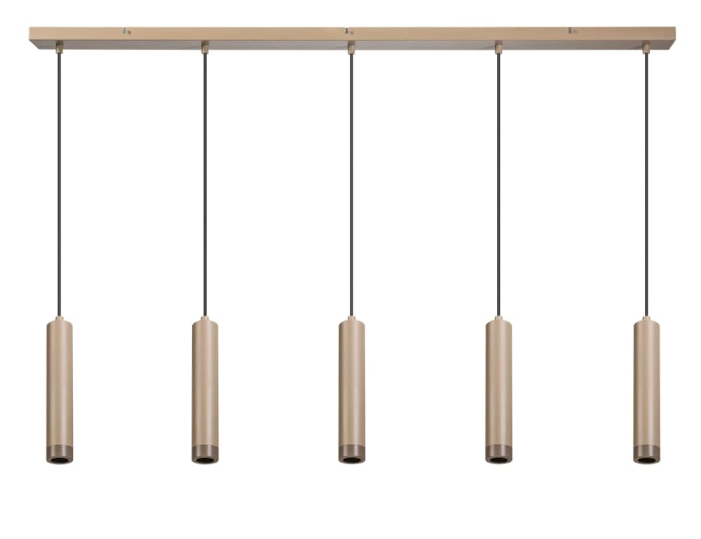 Zandkleurige hanglamp Miller Sand 5-lichts