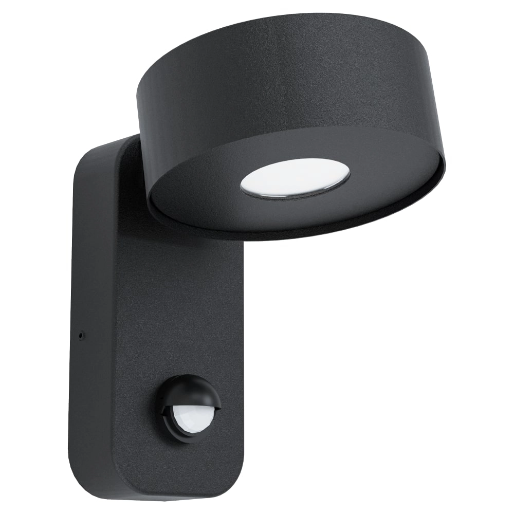 Led muurspot Palosco 6w - 3000K met bewegingssensor zwart