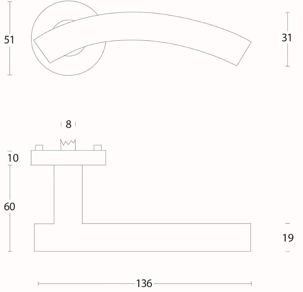Deurklink Gebogen RVS Intersteel 8714186422625