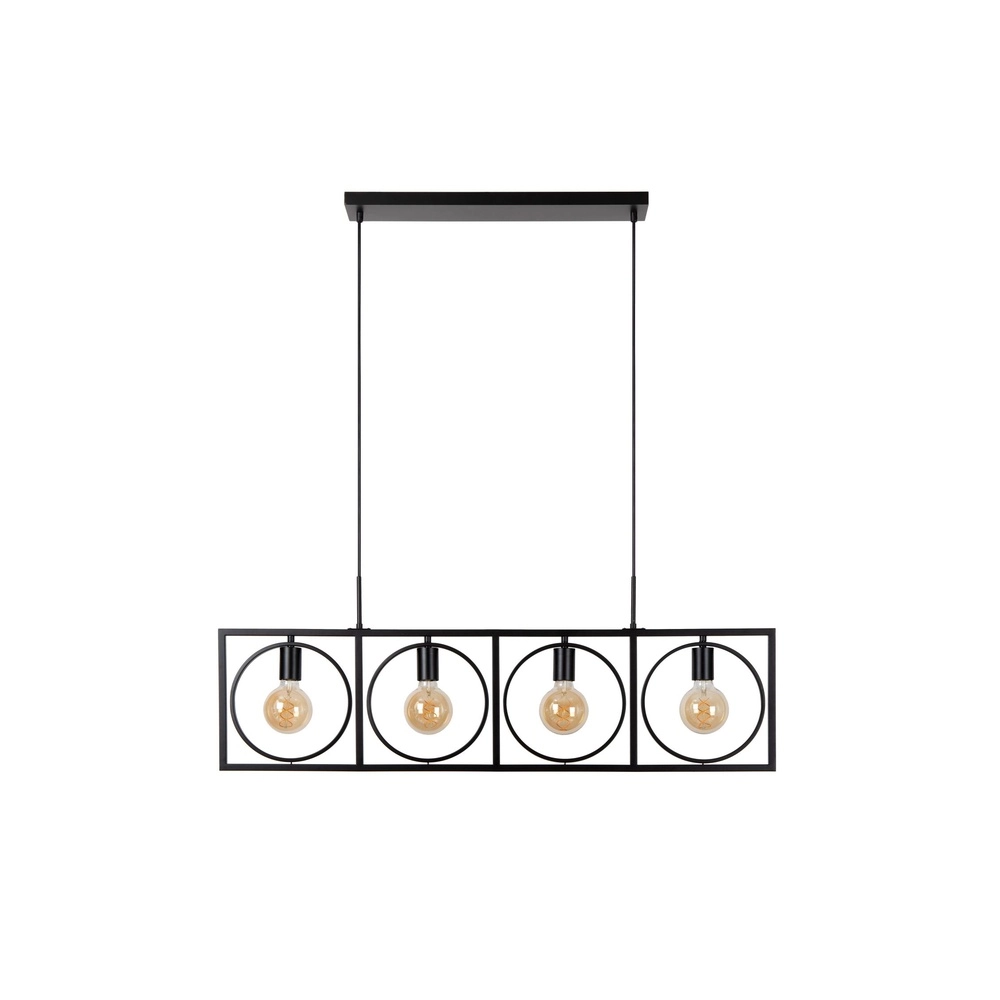 Unieke hanglamp Suus zwart 4-lichts