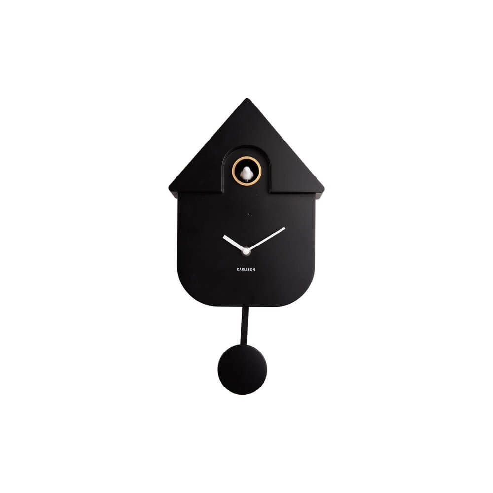 Wandklok Modern Cuckoo zwart Karlsson 8714302687143