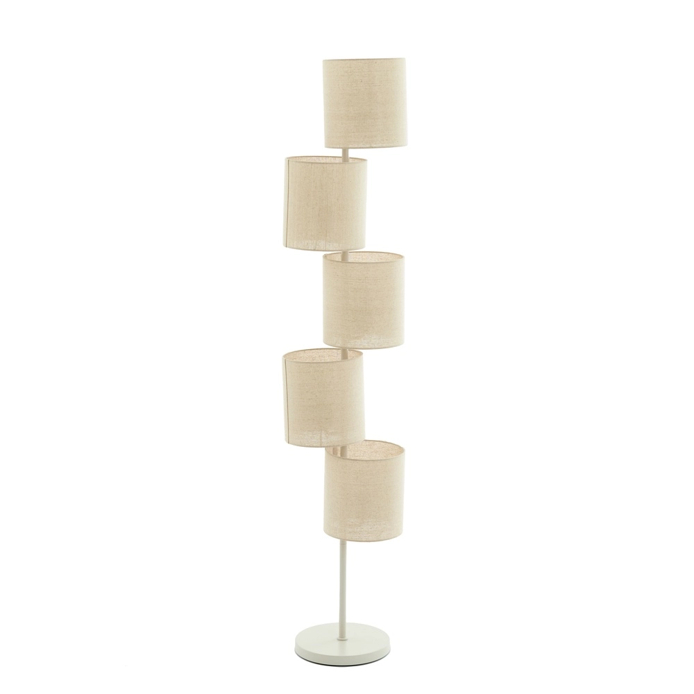 Vloerlamp Benigno met 5 zand kappen