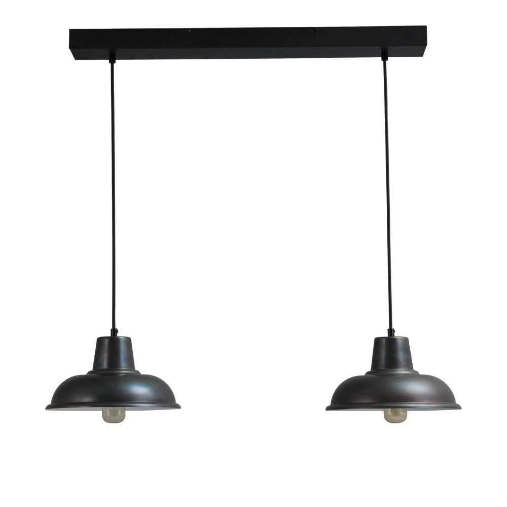 Eetkamerlamp Industria 2x26 Landelijk