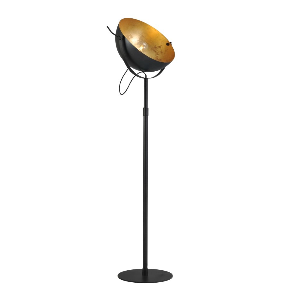 Staanlamp Industria 175 gunmetal met goud