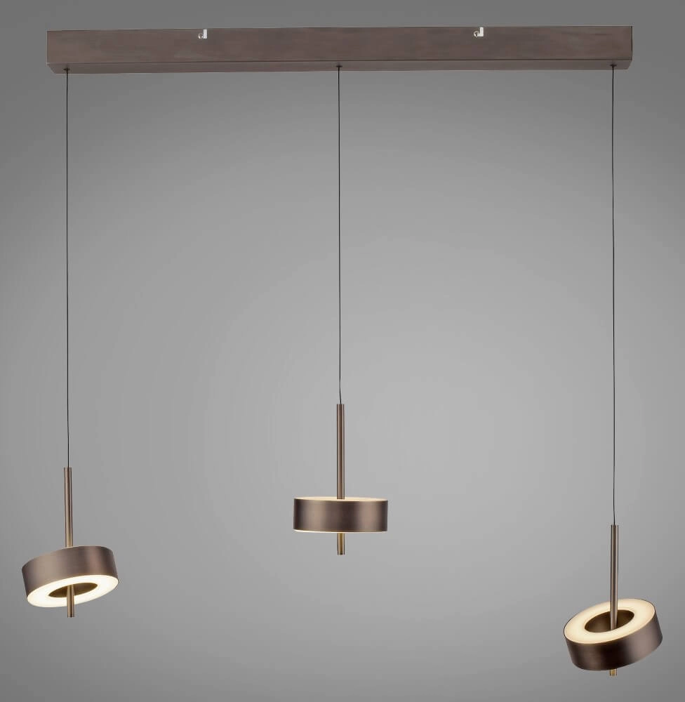 3-light pendant lamp Q-Rotate Brown Modern Paul Neuhaus 4012248383155