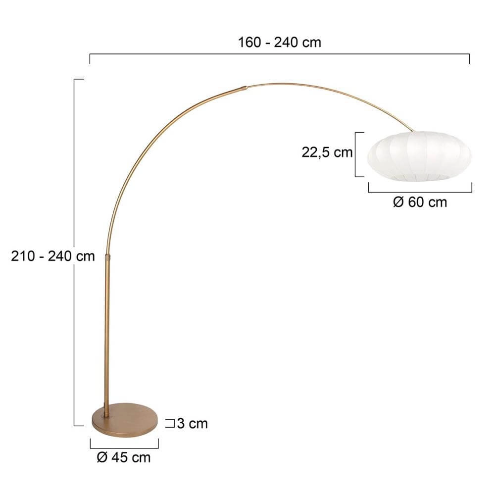 Booglamp Sparkled Light brons met witte bol kap Ø 45cm Steinhauer 8712746179897