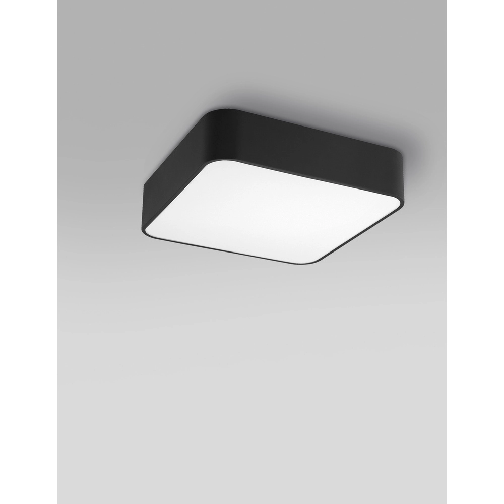Vierkante plafondlamp Ragu zwart 46cm