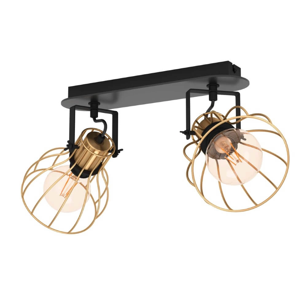 Gouden plafondlamp Sambatello 2x E27