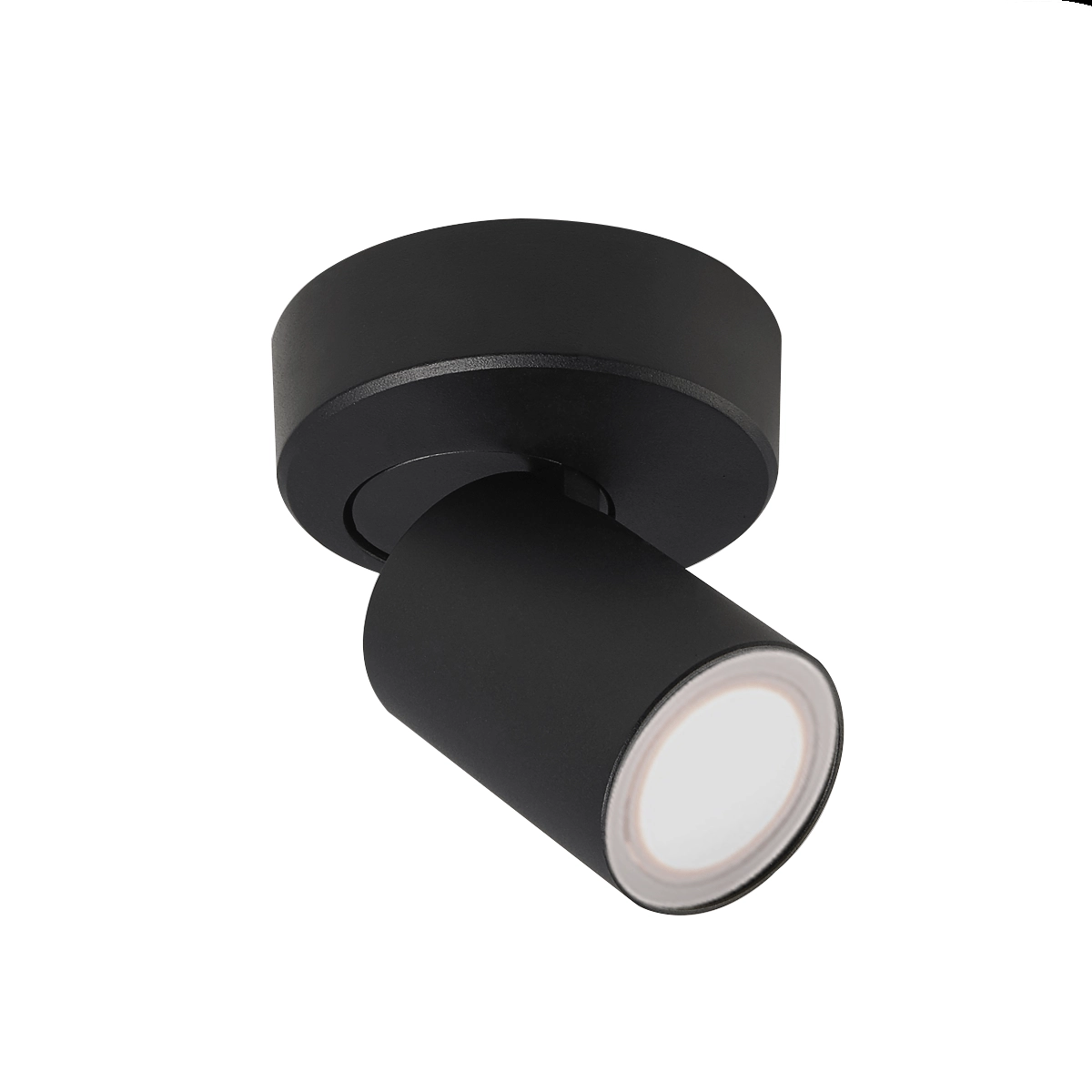 Plafondlamp Moon 1 rond zwart