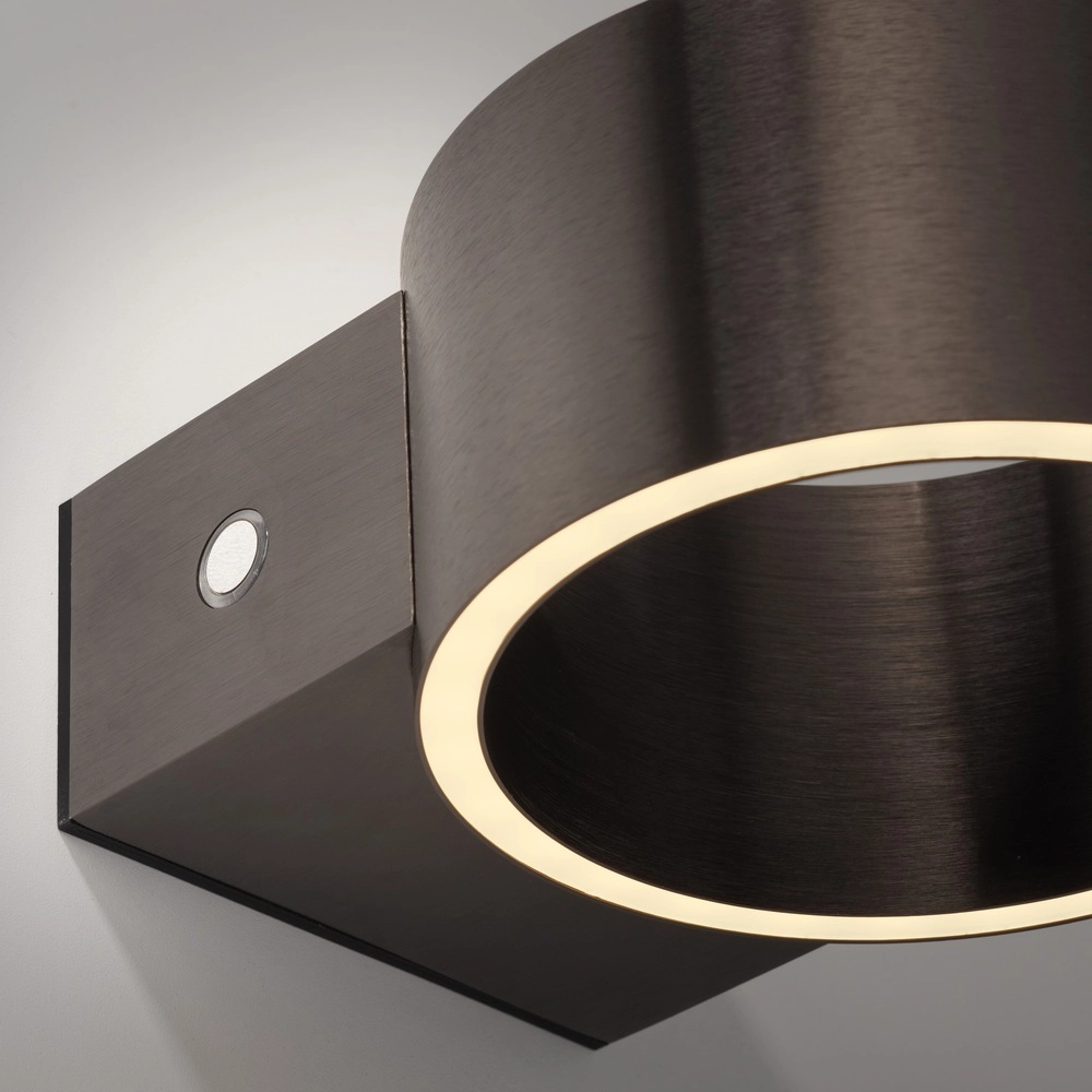 Oplaadbare wandlamp Pure Akku Clipse Donker bruin geborstel Paul Neuhaus 4012248393017
