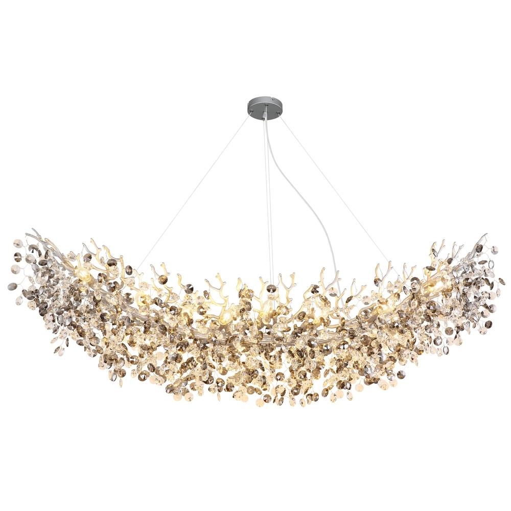 Hanglamp Queena zilvergrijs 150cm Globo 9007371533695