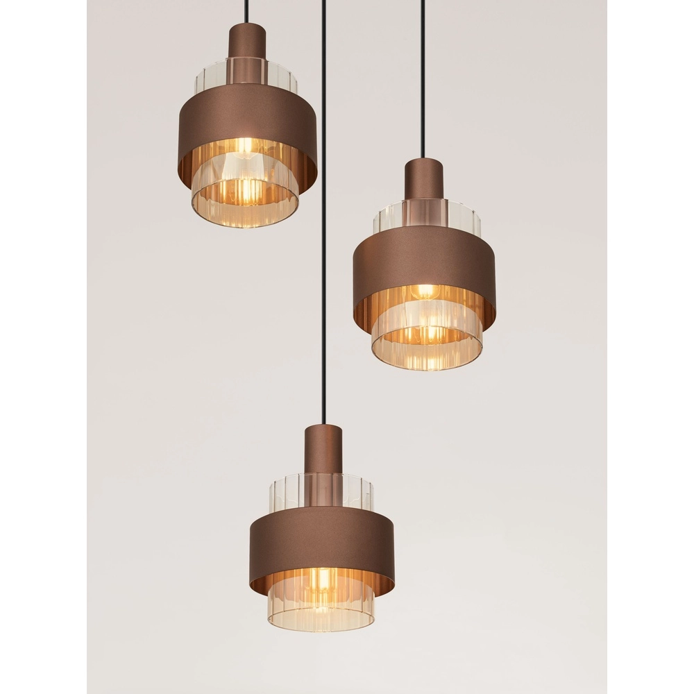 Moderne hanglamp Serena 3-lichts koffie bruin Lyora 5212063501140
