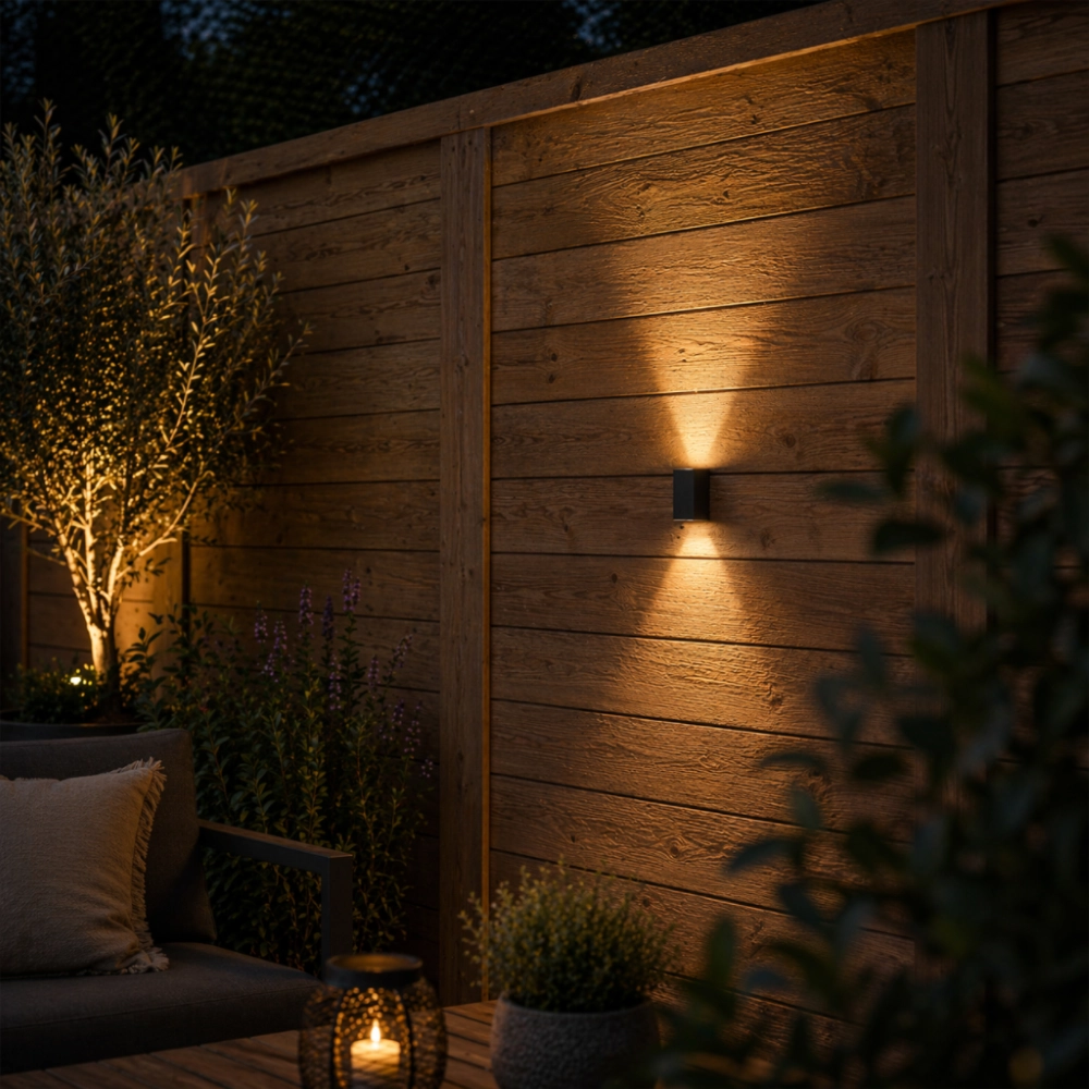 Strakke wandspot Vara zwart up & down GardenLights 8719979284817