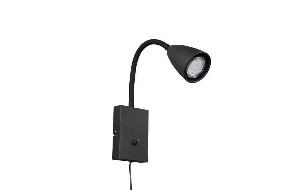 Flexibele leeslamp Wanda Zwart