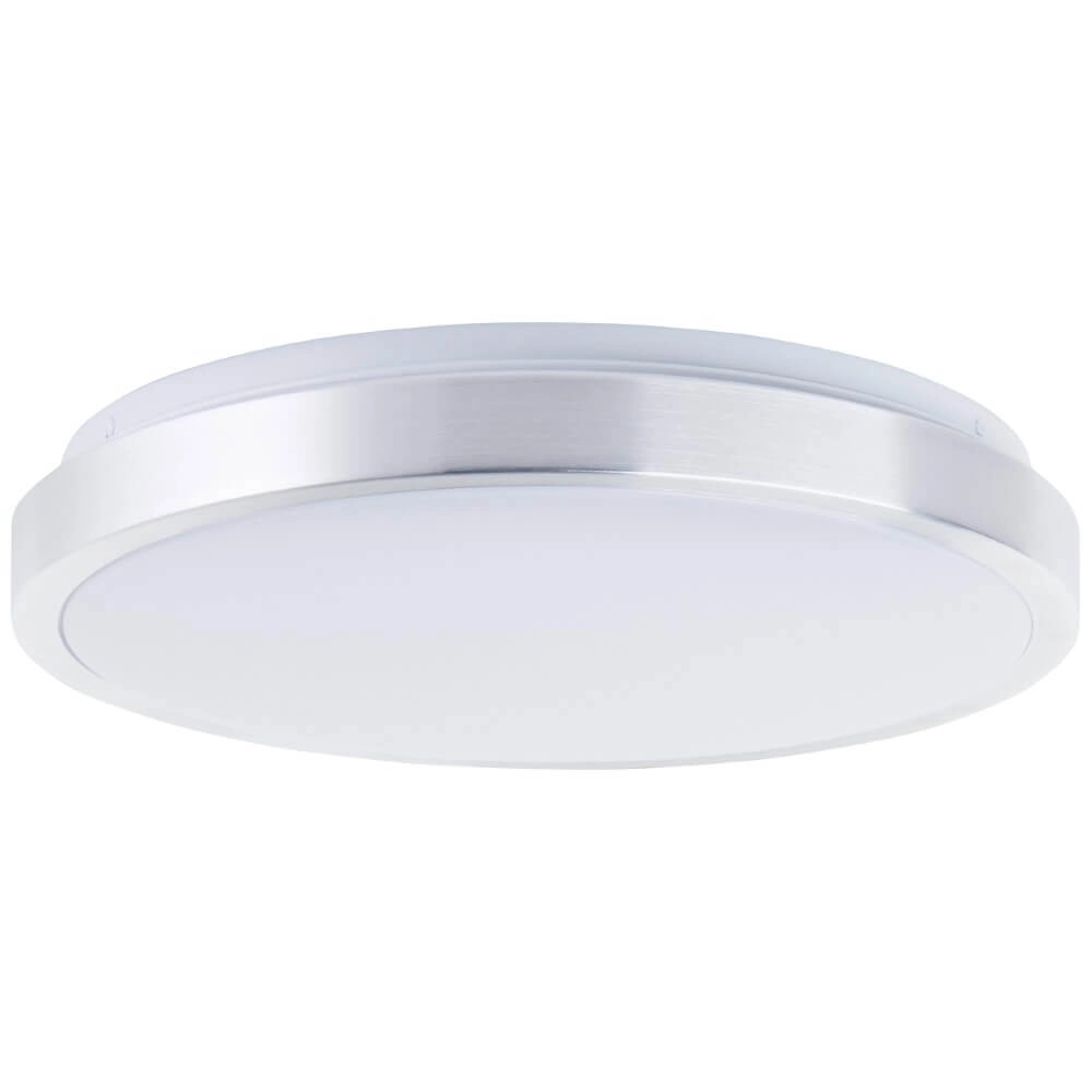Nikkel plafondlamp Livius met wit Ø 33cm Brilliant 4004353426476
