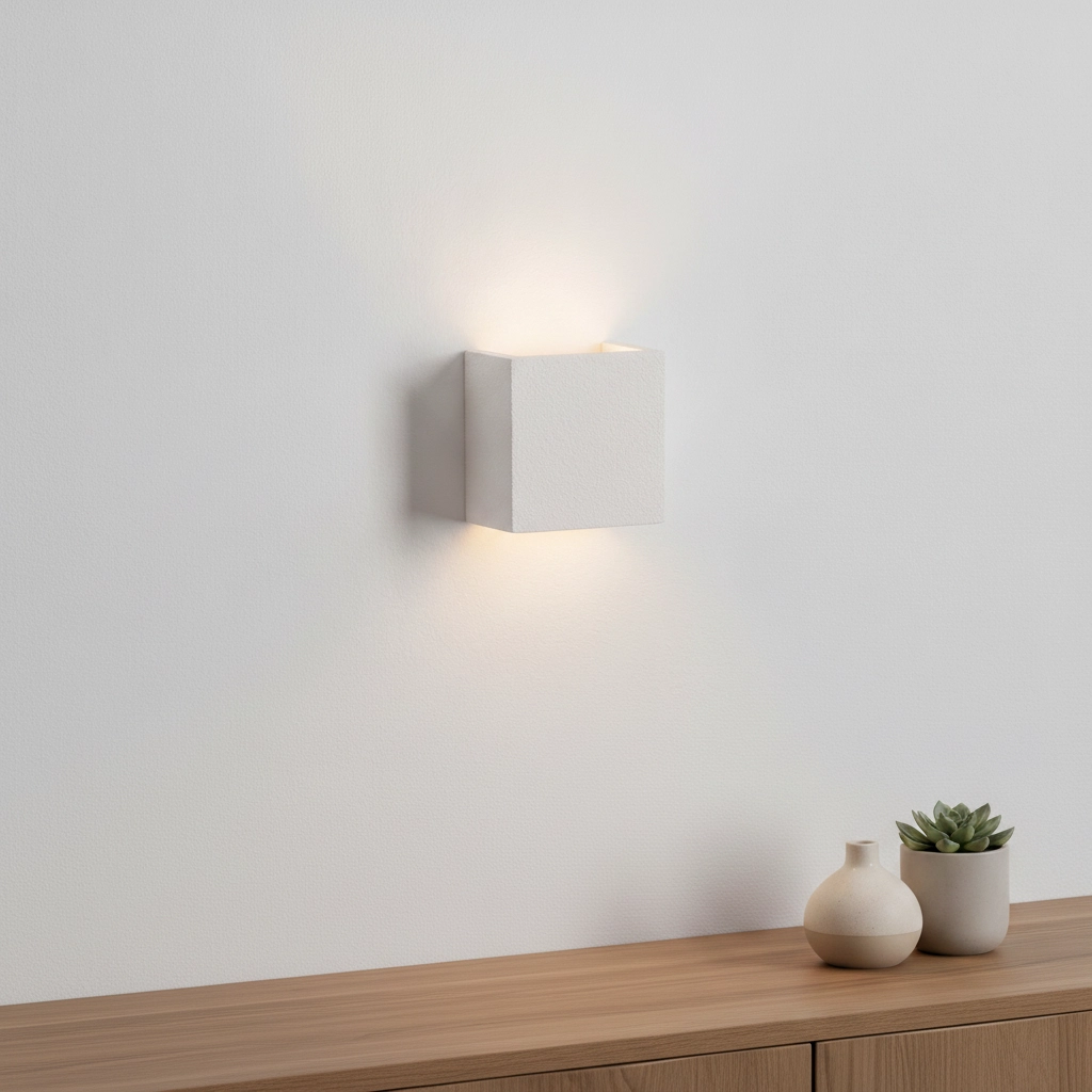Vierkante wandlamp Sensia wit 12,5cm