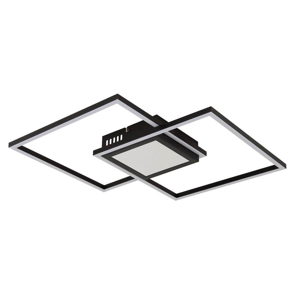 Moderne plafondlamp Saunders zwart vierkant Globo 9007371475353