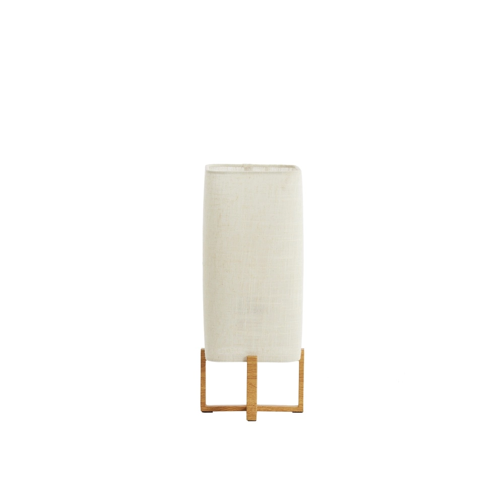Tafellamp Wyn 39cm - crème touw met houtlook