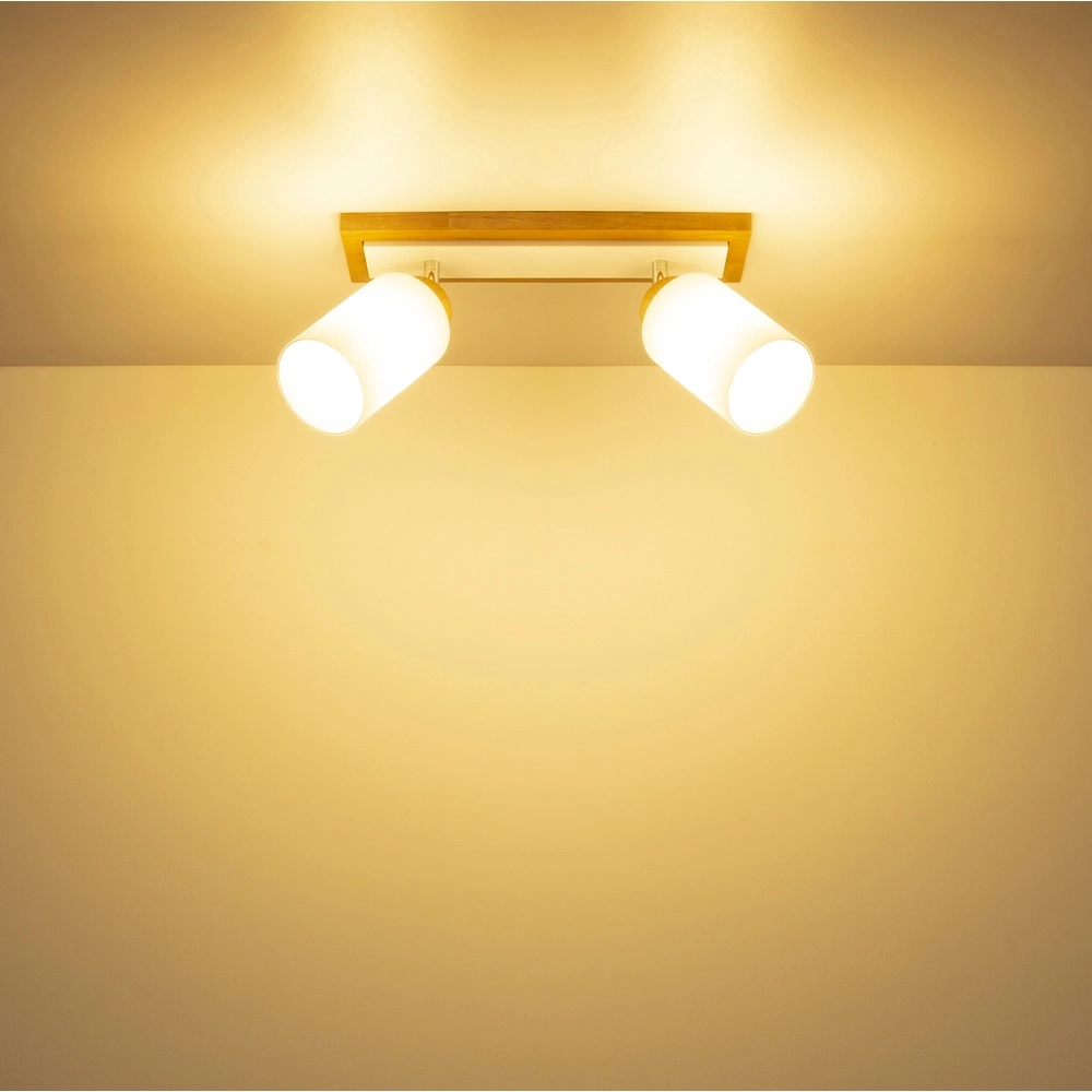 Plafondlamp Rowena 2-lichts hout Globo 9007371592357