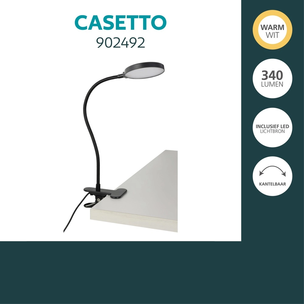 Klemlamp Casetto zwart Eglo 9008606389278