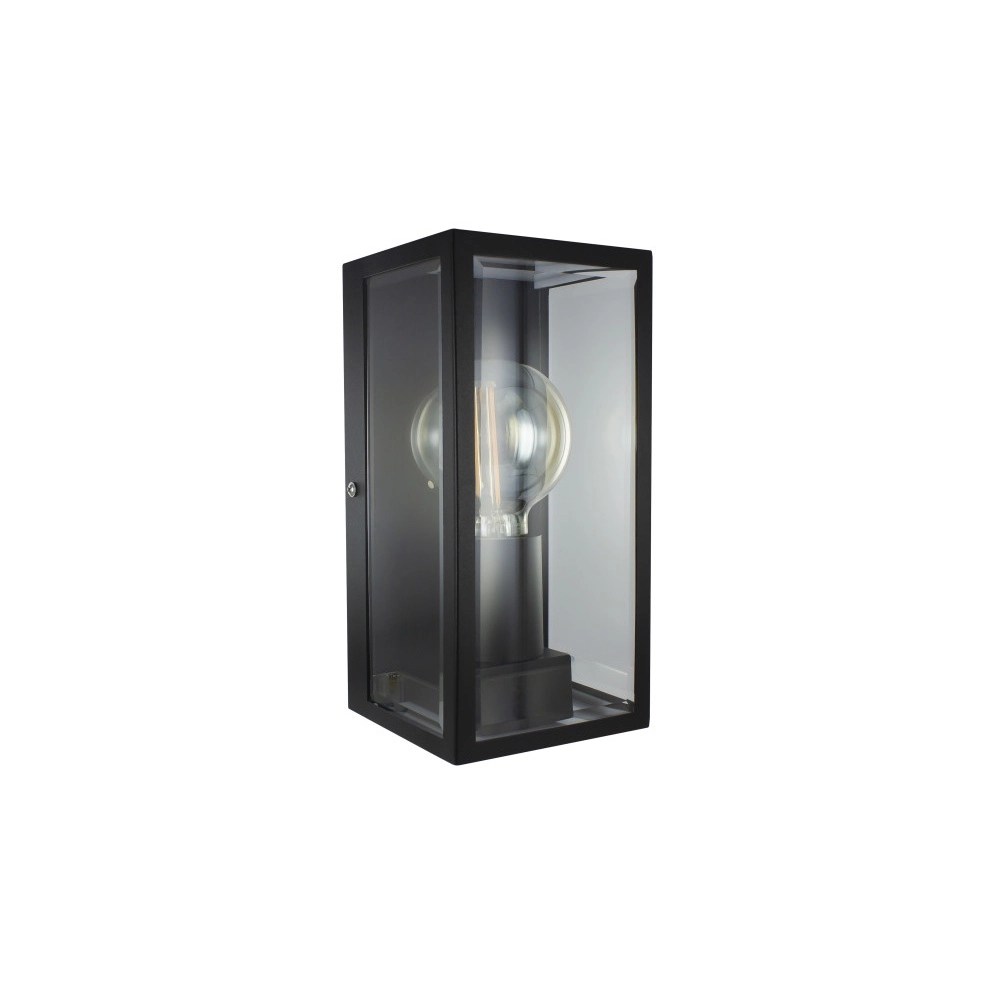 Zwarte buitenlamp Prato E27 - glas Lyora 5055788268765