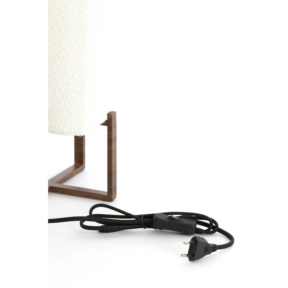 Tafellamp Wyn 50,5cm - crème touw met walnoot look Light & Living 8717807792565
