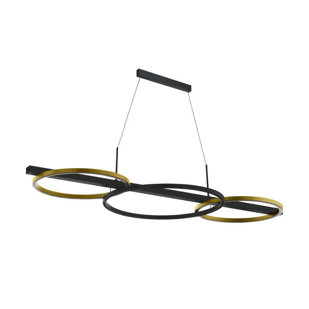 Hanglamp met ringen Lanacera zwart met goud