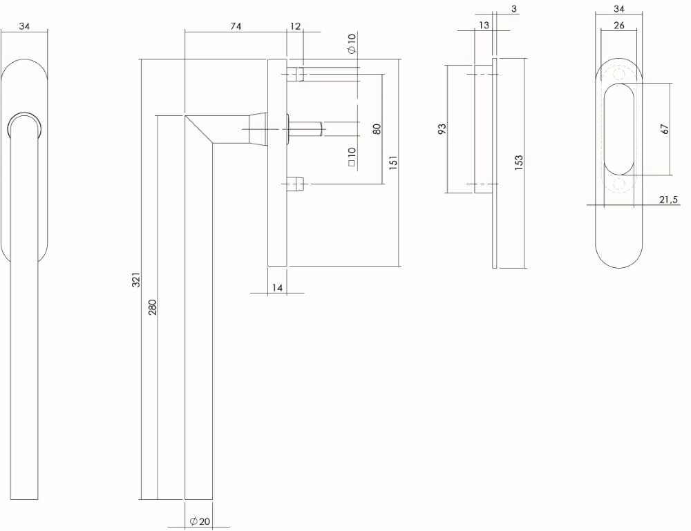 Schuifdeurbeslag Slydo hoek RVS Intersteel 8714186083925