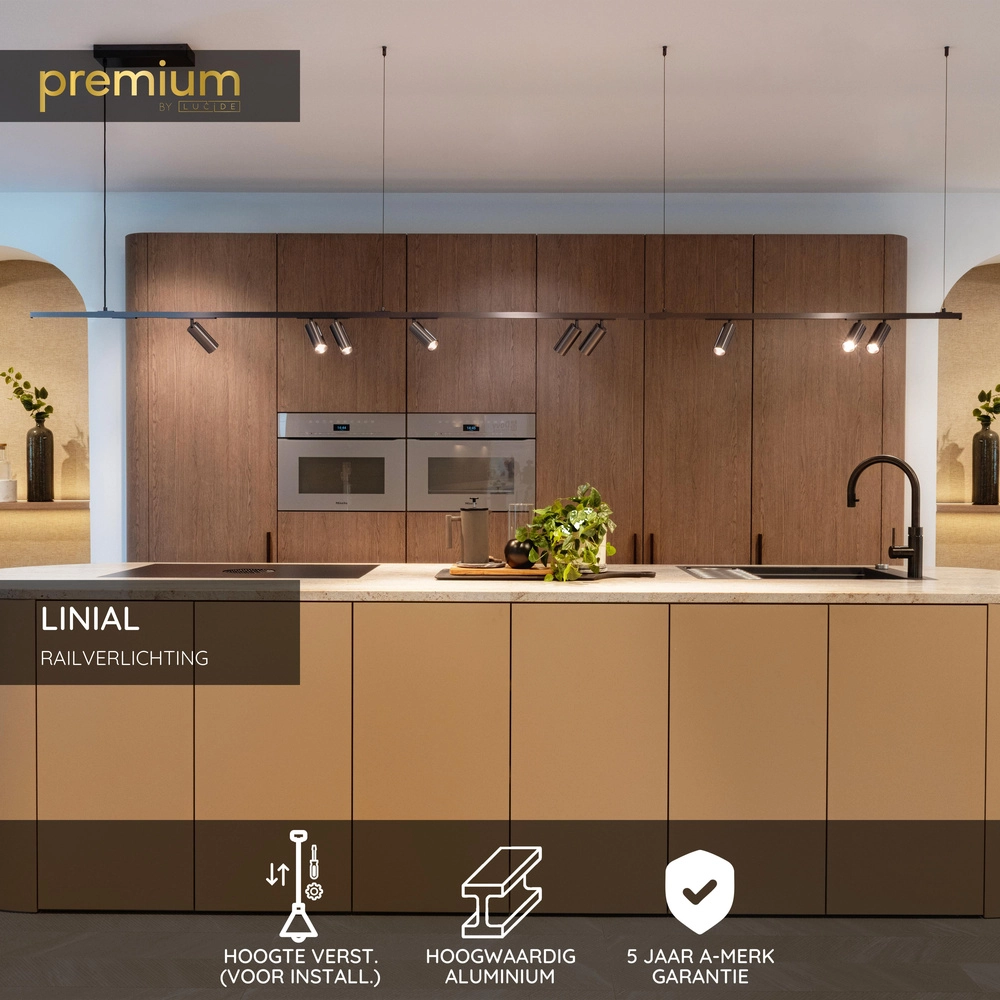 Ophanging opbouwdriver 1-fase Linial mat zwart chroom Premium by Lucide 5411212552044