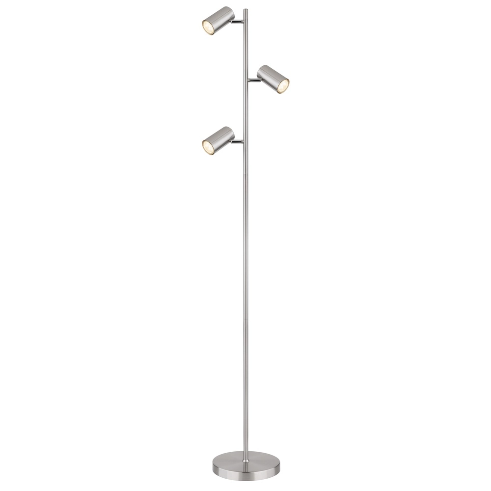 Vloerlamp 3-lichts Robby nikkel