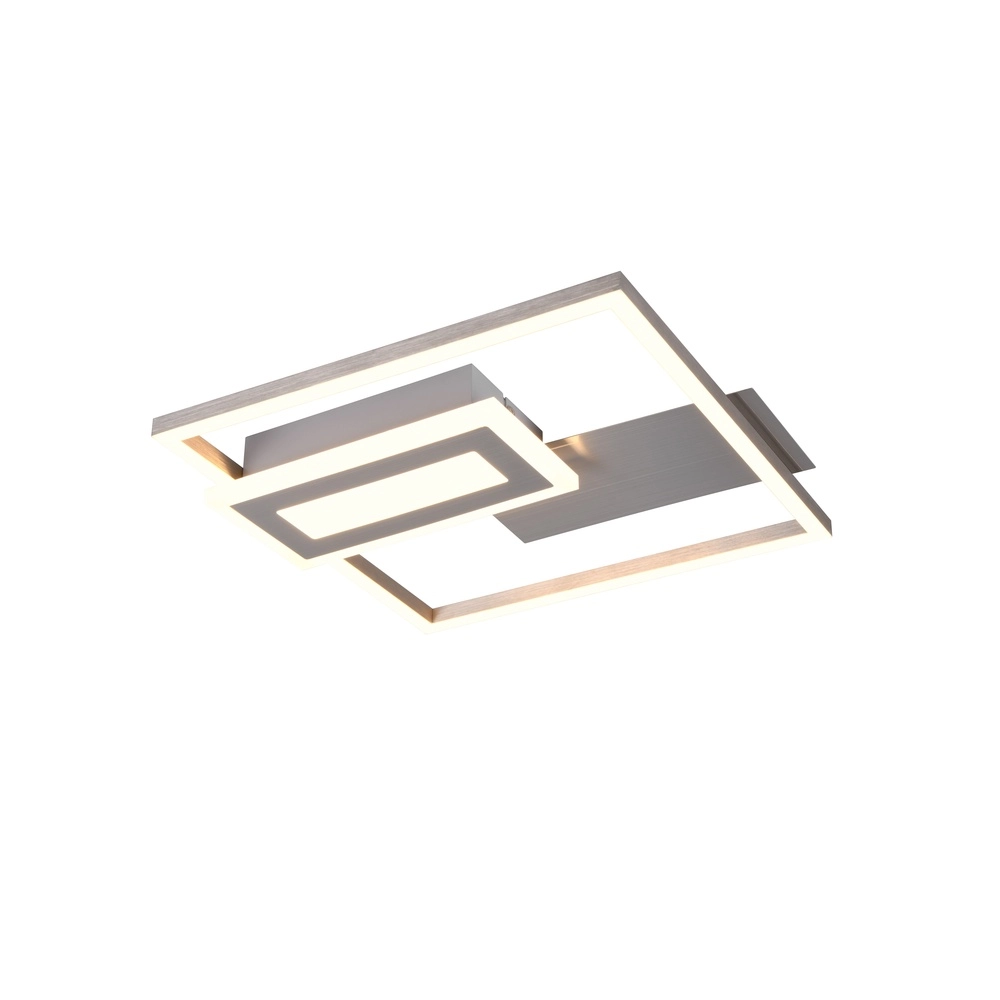Vierkante plafondlamp Spiro nikkel 30cm