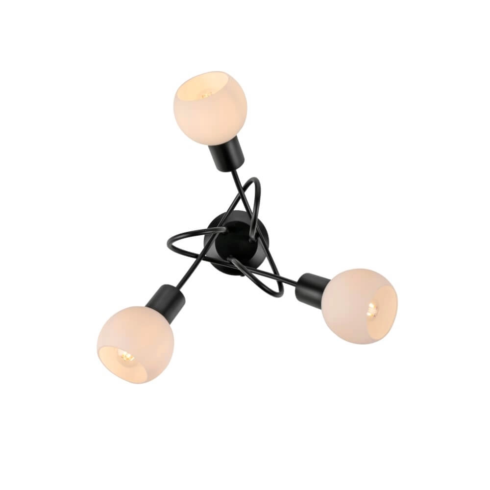Zwarte plafondlamp Loki 3-lichts krul Just Light 4043689000783