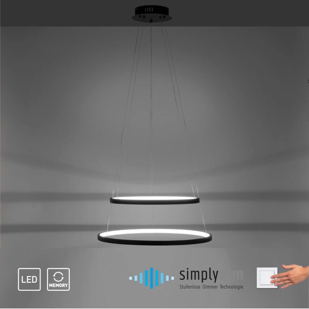 Ronde hanglamp Circle antraciet Just Light 4043689960353