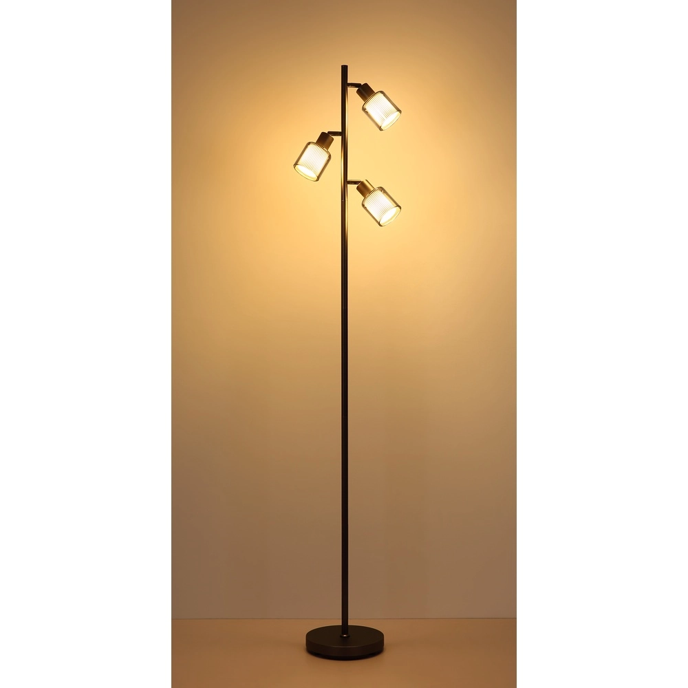 Design vloerlamp Villegas 3-lichts gunmetal Globo 9007371569953