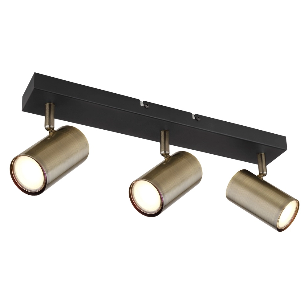 Plafondlamp 3-lichts Robby zwart met brons