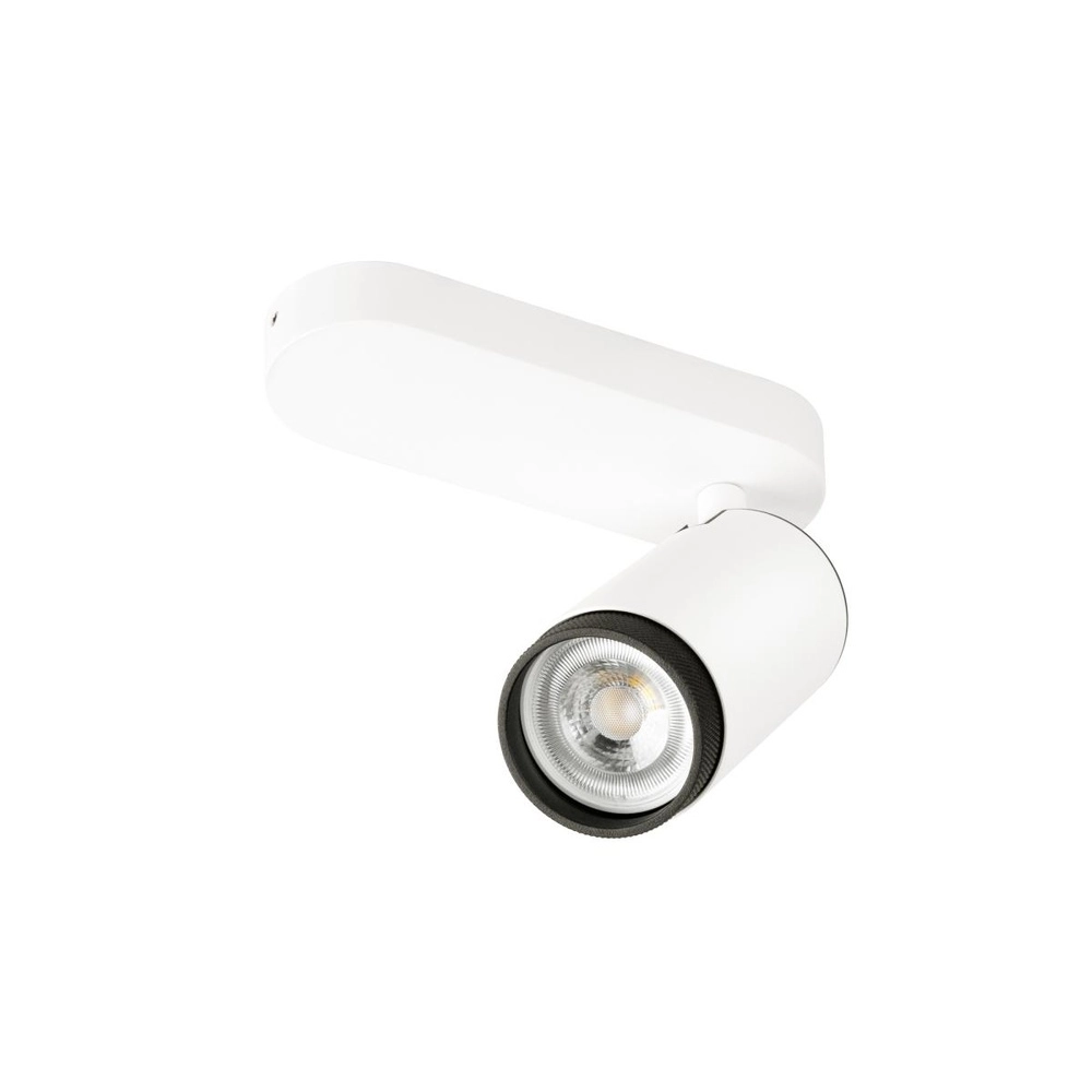 Opbouwspot Grip! L wit met zwarte ring SLV 4024163304443