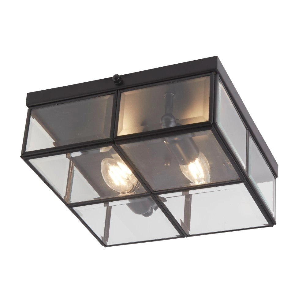 Zwarte plafondlamp Flush