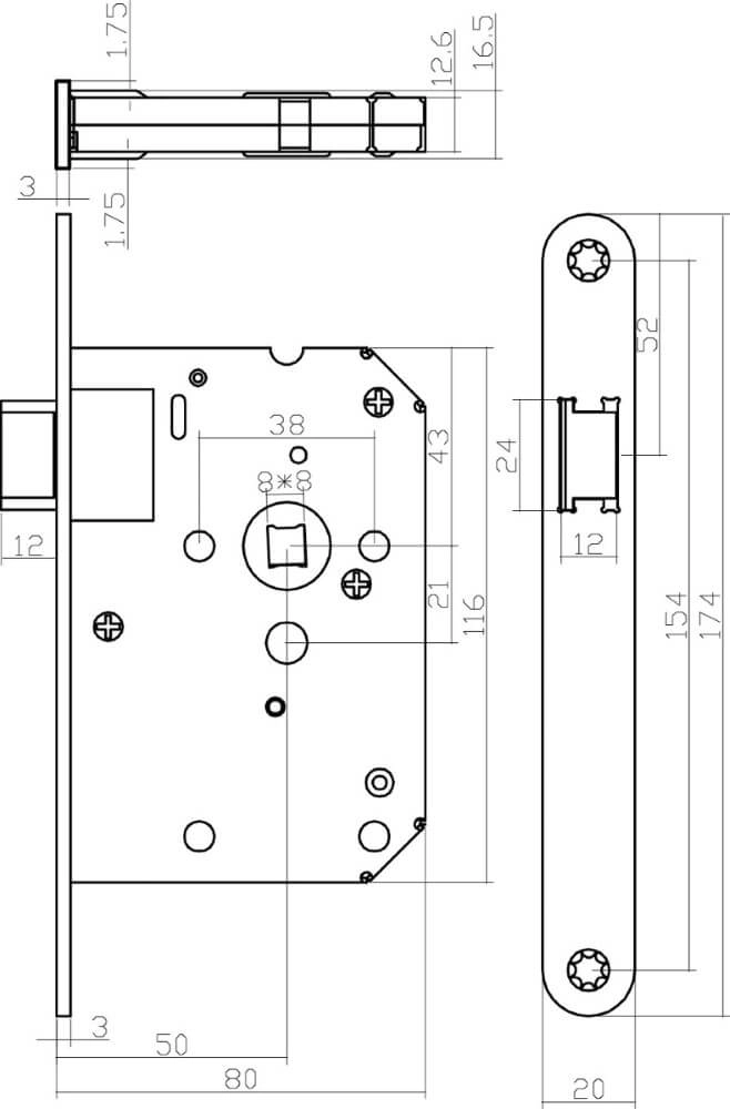 Compleet deurklinkset Eucla zwart Intersteel 8714186540954