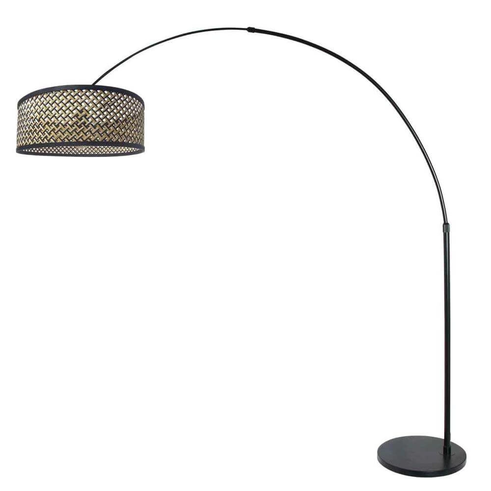 Booglamp Sparkled Light zwart met bamboe kap Steinhauer 8712746172874