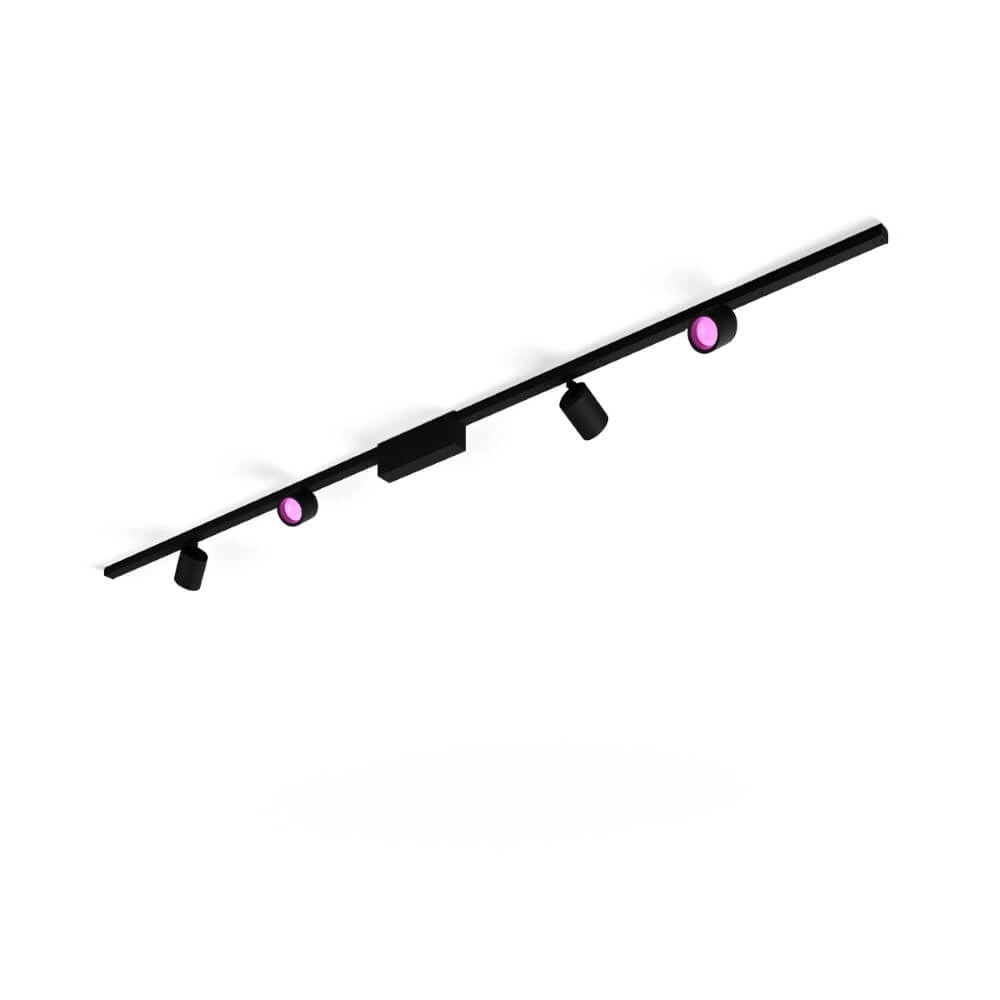 Hue Perifo - White and color set van 4 spots zwart Philips 8719514407763
