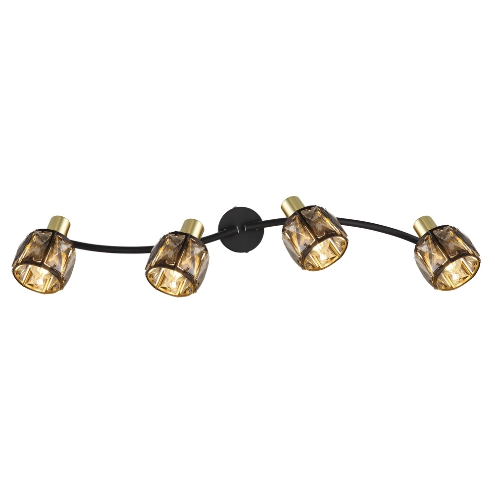 4-lichts plafondlamp Indiana zwart Globo 9007371443055